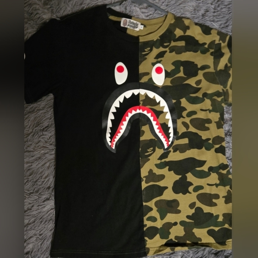 Bape Camo And Black T Shirt